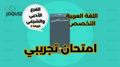 اللغة العربية التخصص الورقة الثانية