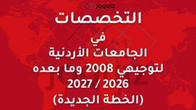 التخصصات المتاحة في الجامعات الأردنية لتوجيهي 2008
